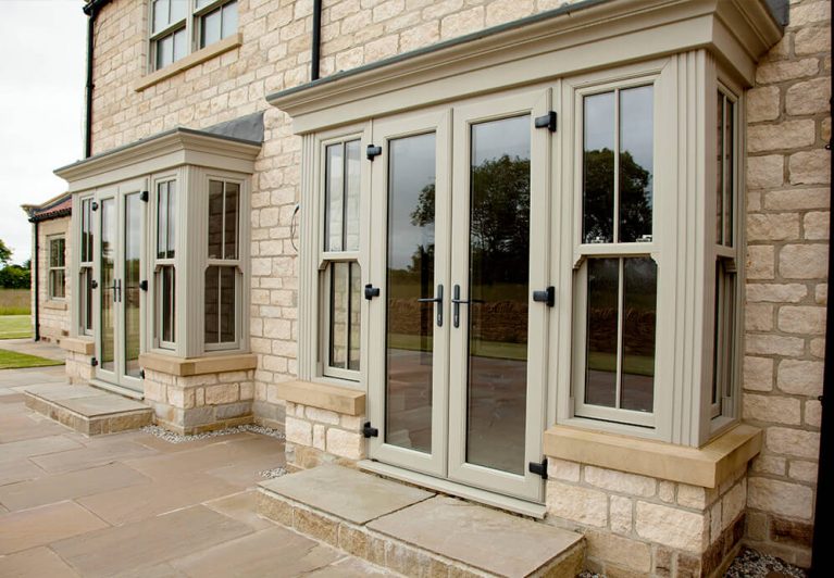 Double patio doors installation for large home